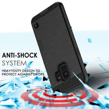 Cargar imagen en el visor de la galería, Galaxy S9 Case, PUNKcase [SLOT Series] [Slim Fit] Dual-Layer Armor Cover w/Integrated Anti-Shock System, Credit Card Slot [Black] (Color in image: Gold)
