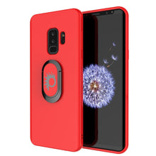 Cargar imagen en el visor de la galería, Galaxy S9 PLUS, Punkcase Magnetix Protective TPU Cover W/ Kickstand, Ring Grip Holder &amp; Metal Plate for Magnetic Car Phone Mount PLUS PunkShield Screen Protector for Samsung S9+ Edge [Red] (Color in image: red)
