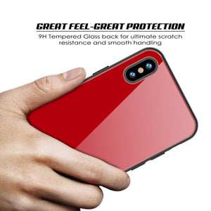 iPhone 8 Case, Punkcase GlassShield Ultra Thin Protective 9H Full Body Tempered Glass Cover W/ Drop Protection & Non Slip Grip for Apple iPhone 7 / Apple iPhone 8 (Red) (Color in image: White)