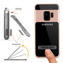 Cargar imagen en el visor de la galería, Galaxy S9 Case, PUNKcase [LUCID 3.0 Series] [Slim Fit] [Clear Back] Armor Cover w/ Integrated Kickstand, Anti-Shock System &amp; PUNKSHIELD Screen Protector for Samsung Galaxy S9 [Rose Gold] (Color in image: Red)
