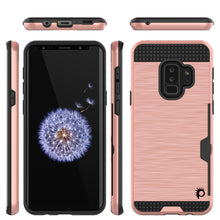 Cargar imagen en el visor de la galería, Galaxy S9 Plus Case, PUNKcase [SLOT Series] [Slim Fit] Dual-Layer Armor Cover w/Integrated Anti-Shock System, Credit Card Slot  [Rose Gold] (Color in image: Navy)
