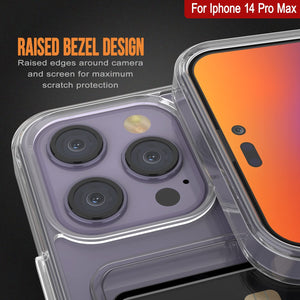 Funda para iPhone 14 Pro Max con soporte para tarjetas [Crystal CardSlot Series] [Ajuste Delgado]