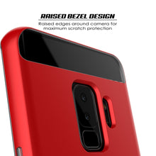 Cargar imagen en el visor de la galería, Galaxy S9+ Plus Case, PUNKcase [LUCID 3.0 Series] [Slim Fit] [Clear Back] Armor Cover w/ Integrated Kickstand, Anti-Shock System &amp; PUNKSHIELD Screen Protector for Samsung Galaxy S9+ Plus [Red] 
