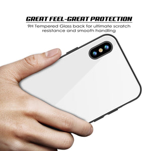 iPhone 8 Case, Punkcase GlassShield Ultra Thin Protective 9H Full Body Tempered Glass Cover W/ Drop Protection & Non Slip Grip for Apple iPhone 7 / Apple iPhone 8 (White) (Color in image: Black)