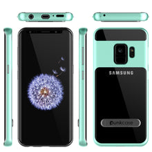 Cargar imagen en el visor de la galería, Galaxy S9 Case, PUNKcase [LUCID 3.0 Series] [Slim Fit] [Clear Back] Armor Cover w/ Integrated Kickstand, Anti-Shock System &amp; PUNKSHIELD Screen Protector for Samsung Galaxy S9 [Teal] (Color in image: Rose Gold)
