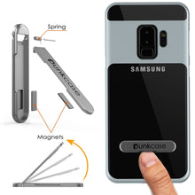 Cargar imagen en el visor de la galería, Galaxy S9+ Plus Case, PUNKcase [LUCID 3.0 Series] [Slim Fit] [Clear Back] Armor Cover w/ Integrated Kickstand, Anti-Shock System &amp; PUNKSHIELD Screen Protector for Samsung Galaxy S9+ Plus [Silver] (Color in image: Red)

