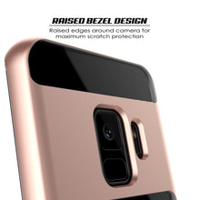 Cargar imagen en el visor de la galería, Galaxy S9 Case, PUNKcase [LUCID 3.0 Series] [Slim Fit] [Clear Back] Armor Cover w/ Integrated Kickstand, Anti-Shock System &amp; PUNKSHIELD Screen Protector for Samsung Galaxy S9 [Rose Gold] 
