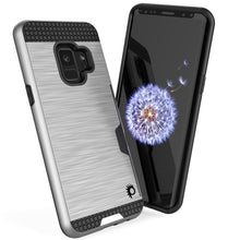 Cargar imagen en el visor de la galería, Galaxy S9 Case, PUNKcase [SLOT Series] [Slim Fit] Dual-Layer Armor Cover w/Integrated Anti-Shock System, Credit Card Slot [Silver] (Color in image: Grey)

