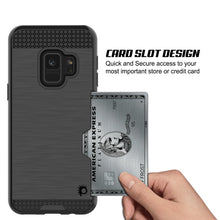 Cargar imagen en el visor de la galería, Galaxy S9 Case, PUNKcase [SLOT Series] [Slim Fit] Dual-Layer Armor Cover w/Integrated Anti-Shock System, Credit Card Slot [Black] (Color in image: Silver)

