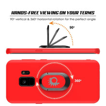 Cargar imagen en el visor de la galería, Galaxy S9 Case, Punkcase Magnetix Protective TPU Cover W/ Kickstand, Ring Grip Holder &amp; Metal Plate for Magnetic Car Phone Mount PLUS PunkShield Screen Protector for Samsung S9 Edge [Red] 
