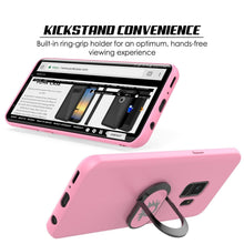 Cargar imagen en el visor de la galería, Galaxy S9 Case, Punkcase Magnetix Protective TPU Cover W/ Kickstand, Ring Grip Holder &amp; Metal Plate for Magnetic Car Phone Mount PLUS PunkShield Screen Protector for Samsung S9 Edge [Pink] 
