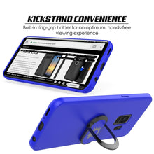 Cargar imagen en el visor de la galería, Galaxy S9 Case, Punkcase Magnetix Protective TPU Cover W/ Kickstand, Ring Grip Holder &amp; Metal Plate for Magnetic Car Phone Mount PLUS PunkShield Screen Protector for Samsung S9 Edge [Blue] 
