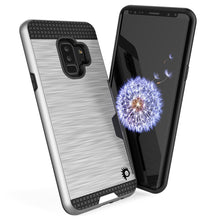 Cargar imagen en el visor de la galería, Galaxy S9 Plus Case, PUNKcase [SLOT Series] [Slim Fit] Dual-Layer Armor Cover w/Integrated Anti-Shock System, Credit Card Slot [Silver] (Color in image: Grey)
