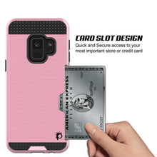 Cargar imagen en el visor de la galería, Galaxy S9 Case, PUNKcase [SLOT Series] [Slim Fit] Dual-Layer Armor Cover w/Integrated Anti-Shock System, Credit Card Slot [Pink] (Color in image: Silver)
