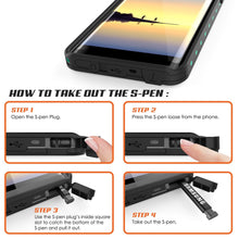 Cargar imagen en el visor de la galería, Note 8 Waterproof Case PunkCase StudStar Teal Thin 6.6ft Underwater IP68 Shock/Snow Proof (Color in image: pink)
