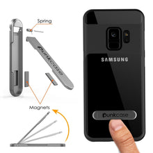 Cargar imagen en el visor de la galería, Galaxy S9 Case, PUNKcase [LUCID 3.0 Series] [Slim Fit] [Clear Back] Armor Cover w/ Integrated Kickstand, Anti-Shock System &amp; PUNKSHIELD Screen Protector for Samsung Galaxy S9 [Black] (Color in image: Rose Gold)
