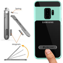 Cargar imagen en el visor de la galería, Galaxy S9+ Plus Case, PUNKcase [LUCID 3.0 Series] [Slim Fit] [Clear Back] Armor Cover w/ Integrated Kickstand, Anti-Shock System &amp; PUNKSHIELD Screen Protector for Samsung Galaxy S9+ Plus [Teal] (Color in image: Red)
