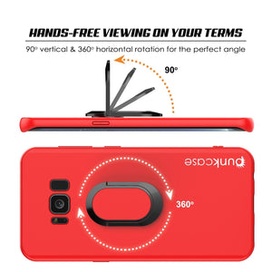 Galaxy S8 Case, Punkcase Magnetix Protective TPU Cover W/ Kickstand, Screen Protector [Red] (Color in image: blue)