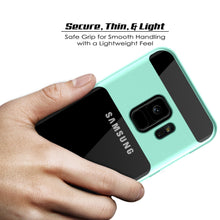Cargar imagen en el visor de la galería, Galaxy S9 Case, PUNKcase [LUCID 3.0 Series] [Slim Fit] [Clear Back] Armor Cover w/ Integrated Kickstand, Anti-Shock System &amp; PUNKSHIELD Screen Protector for Samsung Galaxy S9 [Teal] (Color in image: Silver)

