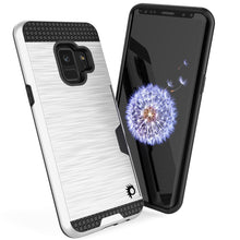 Cargar imagen en el visor de la galería, Galaxy S9 Case, PUNKcase [SLOT Series] [Slim Fit] Dual-Layer Armor Cover w/Integrated Anti-Shock System, Credit Card Slot &amp; Screen Protector [White] (Color in image: Grey)

