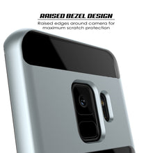 Cargar imagen en el visor de la galería, Galaxy S9 Case, PUNKcase [LUCID 3.0 Series] [Slim Fit] [Clear Back] Armor Cover w/ Integrated Kickstand, Anti-Shock System &amp; PUNKSHIELD Screen Protector for Samsung Galaxy S9 [Silver] 
