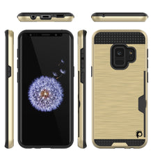 Cargar imagen en el visor de la galería, Galaxy S9 Case, PUNKcase [SLOT Series] [Slim Fit] Dual-Layer Armor Cover w/Integrated Anti-Shock System, Credit Card Slot [Gold] (Color in image: Navy)
