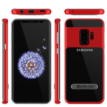 Cargar imagen en el visor de la galería, Galaxy S9+ Plus Case, PUNKcase [LUCID 3.0 Series] [Slim Fit] [Clear Back] Armor Cover w/ Integrated Kickstand, Anti-Shock System &amp; PUNKSHIELD Screen Protector for Samsung Galaxy S9+ Plus [Red] (Color in image: Silver)
