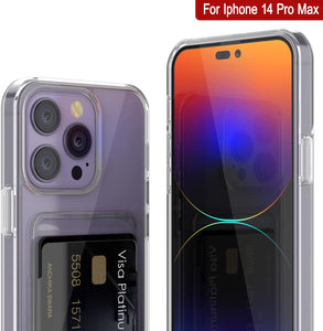 Funda para iPhone 14 Pro Max con soporte para tarjetas [Crystal CardSlot Series] [Ajuste Delgado]