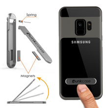 Cargar imagen en el visor de la galería, Galaxy S9 Case, PUNKcase [LUCID 3.0 Series] [Slim Fit] [Clear Back] Armor Cover w/ Integrated Kickstand, Anti-Shock System &amp; PUNKSHIELD Screen Protector for Samsung Galaxy S9 [Grey] (Color in image: Rose Gold)
