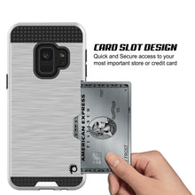 Cargar imagen en el visor de la galería, Galaxy S9 Case, PUNKcase [SLOT Series] [Slim Fit] Dual-Layer Armor Cover w/Integrated Anti-Shock System, Credit Card Slot &amp; Screen Protector [White] (Color in image: Silver)
