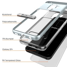 Cargar imagen en el visor de la galería, Galaxy S9+ Plus Case, PUNKcase [LUCID 3.0 Series] [Slim Fit] [Clear Back] Armor Cover w/ Integrated Kickstand, Anti-Shock System &amp; PUNKSHIELD Screen Protector for Samsung Galaxy S9+ Plus [Silver] (Color in image: Black)

