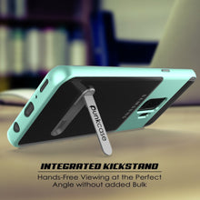 Cargar imagen en el visor de la galería, Galaxy S9+ Plus Case, PUNKcase [LUCID 3.0 Series] [Slim Fit] [Clear Back] Armor Cover w/ Integrated Kickstand, Anti-Shock System &amp; PUNKSHIELD Screen Protector for Samsung Galaxy S9+ Plus [Teal] (Color in image: Grey)
