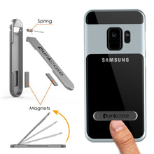Cargar imagen en el visor de la galería, Galaxy S9 Case, PUNKcase [LUCID 3.0 Series] [Slim Fit] [Clear Back] Armor Cover w/ Integrated Kickstand, Anti-Shock System &amp; PUNKSHIELD Screen Protector for Samsung Galaxy S9 [Silver] (Color in image: Red)
