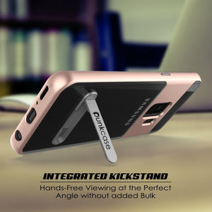 Galaxy S9 Case, PUNKcase [LUCID 3.0 Series] [Slim Fit] [Clear Back] Armor Cover w/ Integrated Kickstand, Anti-Shock System & PUNKSHIELD Screen Protector for Samsung Galaxy S9 [Rose Gold] (Color in image: Grey)
