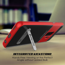 Cargar imagen en el visor de la galería, Galaxy S9+ Plus Case, PUNKcase [LUCID 3.0 Series] [Slim Fit] [Clear Back] Armor Cover w/ Integrated Kickstand, Anti-Shock System &amp; PUNKSHIELD Screen Protector for Samsung Galaxy S9+ Plus [Red] (Color in image: Grey)
