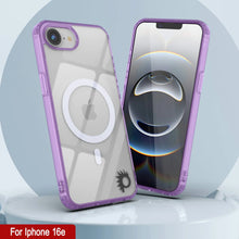 Cargar imagen en el visor de la galería, Punkcase iPhone 16E Case de carga inalámbrica magnética [Serie ClearMag] [Purple]
