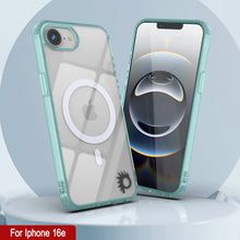 Cargar imagen en el visor de la galería, Punkcase iPhone 16E Case de carga inalámbrica magnética [Serie ClearMag] [Teal]
