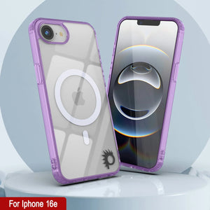 Punkcase iPhone 16E Case de carga inalámbrica magnética [Serie ClearMag] [Purple]