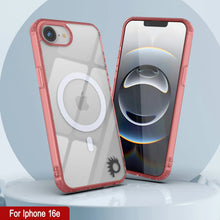 Cargar imagen en el visor de la galería, Punkcase iPhone 16E Case de carga inalámbrica magnética [Serie ClearMag] [Rojo]
