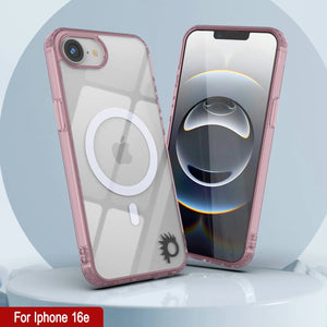 Punkcase iPhone 16E Case de carga inalámbrica magnética [Serie ClearMag] [Rose]