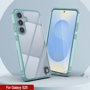 Funda para Galaxy S25 [Serie de acrílico transparente] [Antideslizante] Para Galaxy S25 [Verde azulado]