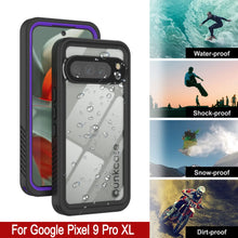 Cargar imagen en el visor de la galería, Caso impermeable de Google Pixel 9 Pro XL, cubierta de armadura punkcase [extrema] con protector de pantalla incorporado [púrpura]
