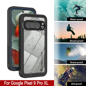 Caso impermeable de Google Pixel 9 Pro XL, cubierta de armadura punkcase [serie extrema] con protector de pantalla incorporado [azul marino]
