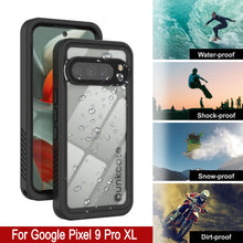 Cargar imagen en el visor de la galería, Caso impermeable de Google Pixel 9 Pro XL, Punkcase [Extreme Series] Armor Cover con protector de pantalla incorporado [negro]
