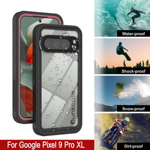 Caso impermeable de Google Pixel 9 Pro XL, Punkcase [Extreme Series] Armor Cover con protector de pantalla incorporado [rosa]