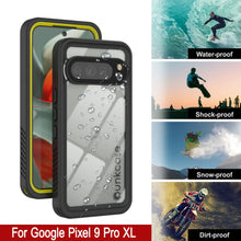 Cargar imagen en el visor de la galería, Caso impermeable de Google Pixel 9 Pro XL, cubierta de armadura punkcase [serie extrema] con protector de pantalla incorporado [amarillo]

