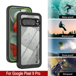 Caso impermeable de Google Pixel 9 Pro, cubierta de armadura punkcase [serie extrema] con protector de pantalla incorporado [verde claro]