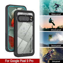 Cargar imagen en el visor de la galería, Caso impermeable de Google Pixel 9 Pro, cubierta de armadura punkcase [serie extrema] con protector de pantalla incorporado [verde azulado]
