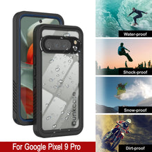Cargar imagen en el visor de la galería, Caso impermeable de Google Pixel 9 Pro, cubierta de armadura punkcase [serie extrema] con protector de pantalla incorporado [azul marino]
