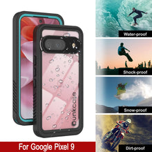 Cargar imagen en el visor de la galería, Caso impermeable de Google Pixel 9, cubierta de armadura punkcase [serie extrema] con protector de pantalla incorporado [verde azulado]
